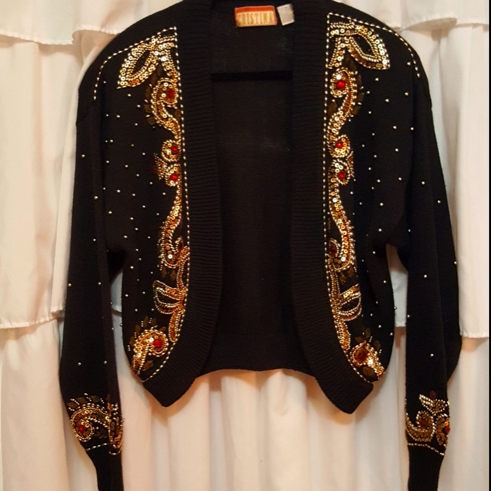 Vintage Christina Sequin Cardigan